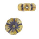 Czech flower bead 9mm Beige bronze dark blue 03000/96833